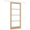 vidaXL Schiebet&uuml;r Natur 93 x 202 cm Massivholz Kiefer und Glas