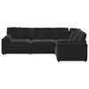 vidaXL Modulares Sofa mit Kissen Samt Schwarz