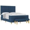 vidaXL Boxspringbett mit Kopfteil Blau 190 x 140 cm Stoff