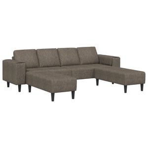 vidaXL Wohnzimmer Couch 3 pcs Dunkelgrau
