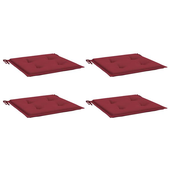 vidaXL Gartenstuhl-Kissen 4 Stk. Weinrot 40x40x3 cm Oxford-Gewebe