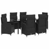 vidaXL Garten Essgruppe 7 stk. Schwarz Poly-Rattan