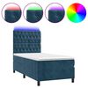 vidaXL Boxspringbett mit Matratze & LED Dunkelblau 90x190 cm Samt