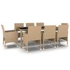 vidaXL 9-tlg. Garten-Essgruppe Poly Rattan Beige