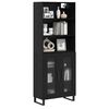 vidaXL Highboard Schwarz Eichen-Optik 69,5 x 34 x 180 cm Holzwerkstoff