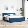 vidaXL Ottoman-Bett mit Matratzen Blau 200x200 cm Stoff