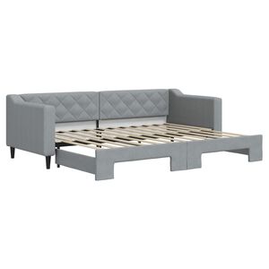 vidaXL Tagesbett Ausziehbar Hellgrau 80x200 cm Stoff