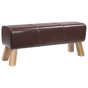 vidaXL Bank 110 x 30 x 45 cm Echtes Leder Dunkelbraun