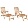 vidaXL Faltbarer Deckstuhl 2 pcs Natur Massivholz Teak