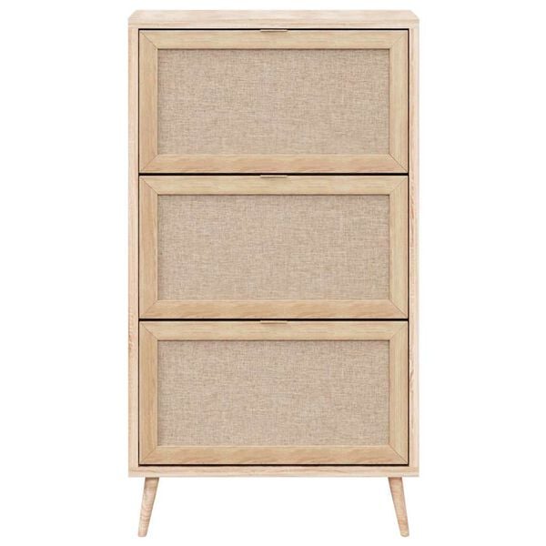 Finori Schuhschrank Bali 49A Sonoma-Eiche und Raffia-Druck