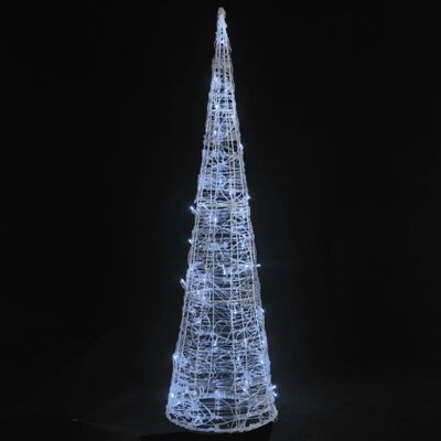 vidaXL LED-Kegel Acryl Weihnachtsdeko Pyramide Kaltweiß 120 cm