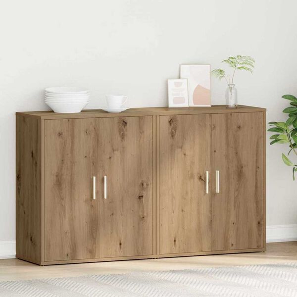 vidaXL Sideboard 2 pcs Artisan-Eiche 60 x 31 x 70 cm Holzwerkstoff