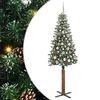 vidaXL Schlanker Weihnachtsbaum mit 300 LEDs mit St&auml;nder Gr&uuml;n 180 cm