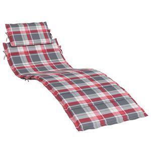 vidaXL Sonnenliegen-Auflage Rot Karomuster 186x58x4 cm Oxford-Gewebe