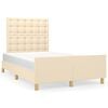 vidaXL Bettgestell ohne Matratze Creme 120x200 cm Stoff