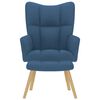 vidaXL Relaxsessel mit Hocker Blau Stoff