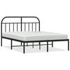 vidaXL Bettgestell mit Kopfteil Metall Schwarz 150x200 cm