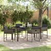 vidaXL Garten Essgruppe mit Kissen 5 pcs Grau Poly-Rattan