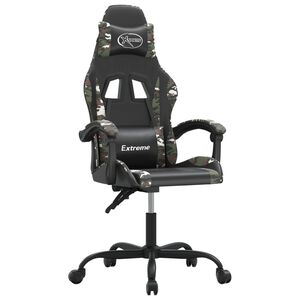 vidaXL Gaming-Stuhl Drehbar Schwarz und Tarnfarben Kunstleder