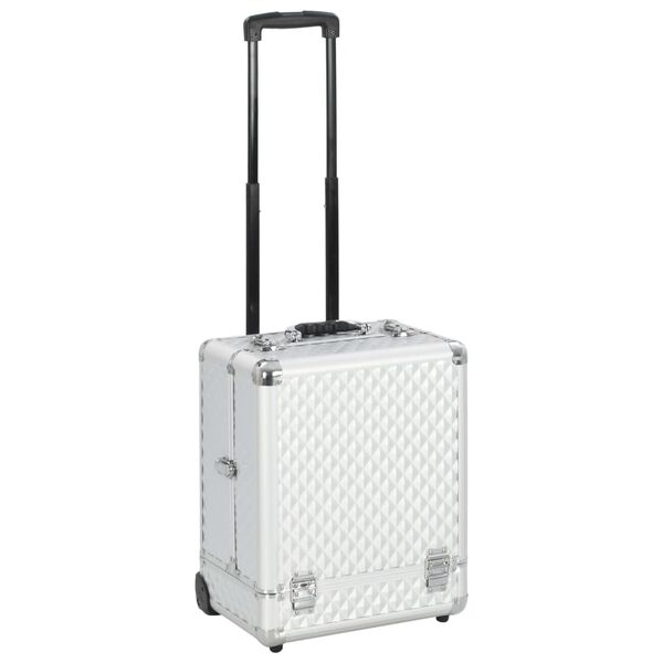 vidaXL Kosmetik-Trolley 35&times;29&times;45 cm Silbern Aluminium