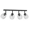 vidaXL Deckenstrahler Schwarz 73,5 x 13 x 26 cm Glas und Metall