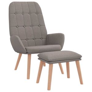 vidaXL Relaxsessel mit Hocker Taupe Stoff