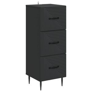 vidaXL Schubladenschrank Schwarz 33 x 34,5 x 89,5 cm Holzwerkstoff