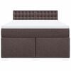 vidaXL Boxspringbett mit Matratze Dunkelbraun 160x200 cm Stoff