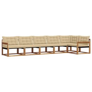 vidaXL Outdoor-Sofagarnitur mit Kissen 6 pcs Natur und Beige