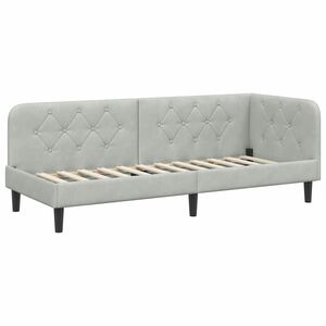 vidaXL Eckbettgestell Hellgrau 80 x 200 cm Samt