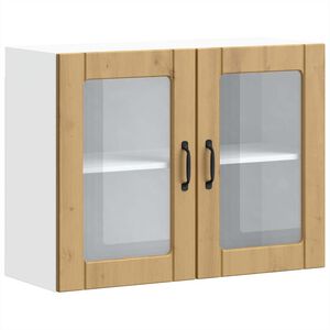 vidaXL K&uuml;chen-H&auml;ngeschrank mit Glast&uuml;r Artisan-Eiche Holzwerkstoff