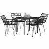 vidaXL Garten Essgruppe 5 pcs Schwarz Pulverbeschichteter Stahl