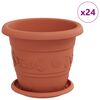 vidaXL Blument&ouml;pfe 24 pcs Ziegelrot &Oslash; 26 x 21,5 cm Kunststoff