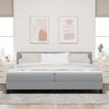 vidaXL Boxspringbett mit Matratze Hellgrau 200 x 200 cm Stoff