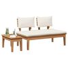vidaXL Gartenbank 2 pcs Braun Massivholz Teak
