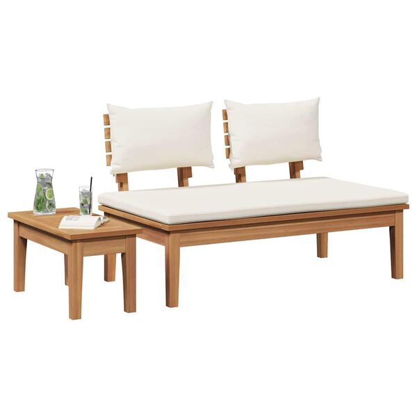 vidaXL Gartenbank 2 pcs Braun Massivholz Teak