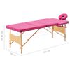 vidaXL Massageliege Klappbar 3-Zonen mit Holzgestell Rosa