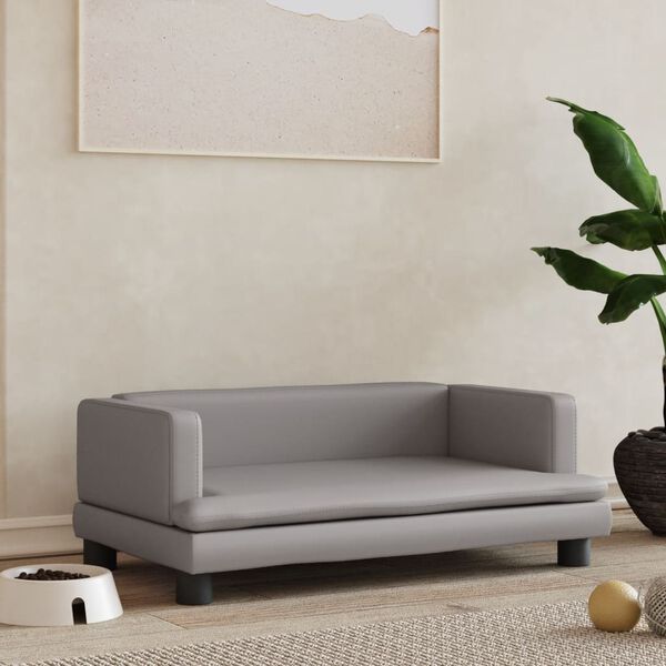vidaXL Hundebett Grau 80x45x30 cm Kunstleder