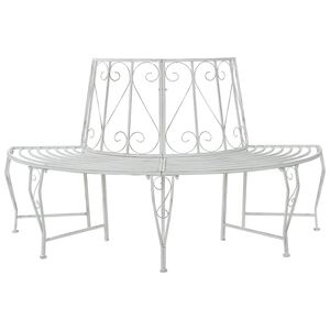 vidaXL Baumbank 4 -Sitzer 160 x 80 x 89 cm steel Antik Wei&szlig;
