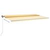 vidaXL Markise Manuell Einziehbar mit LED 600x300 cm Gelb Wei&szlig;