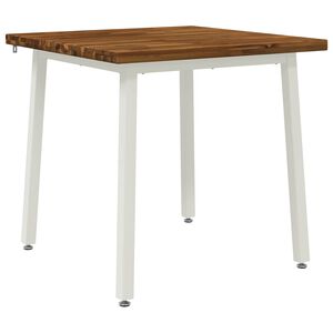 vidaXL 60 x 55 x 75 cm Massivholz Akazie Nat&uuml;rlich und Wei&szlig;