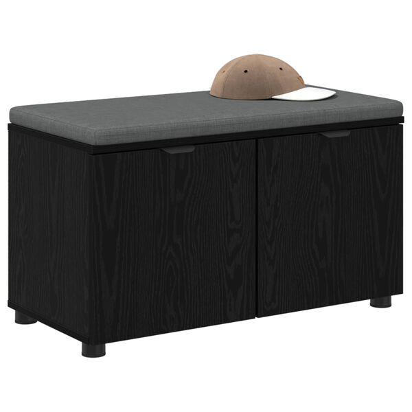 vidaXL Flurbank mit Kissen Schwarz Eichen-Optik 80 x 46 x 46 cm