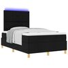 vidaXL LED Boxspringbett mit Matratze Schwarz 120 x 200 cm Stoff
