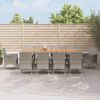 vidaXL 11-tlg. Garten-Essgruppe mit Kissen Grau Poly Rattan