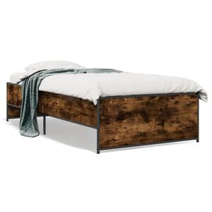 vidaXL Bettgestell R&auml;uchereiche 100x200 cm Holzwerkstoff und Metall