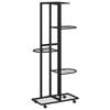 vidaXL Blumenst&auml;nder 5-Etagen mit Rollen 44x23x100 cm Schwarz Eisen