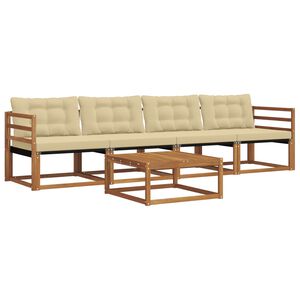 vidaXL Outdoor-Sofagarnitur mit Kissen 5 pcs Natur und Beige