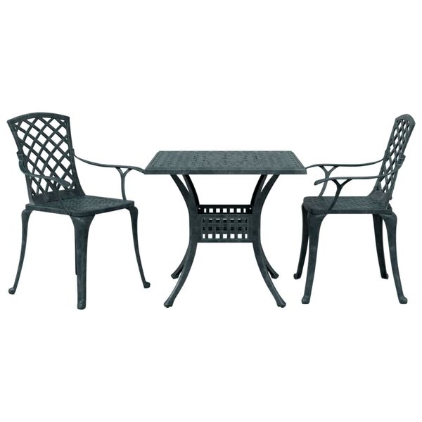 vidaXL 3-tlg. Bistro-Set Gr&uuml;n Aluminiumguss