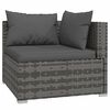 vidaXL 7-tlg. Garten-Lounge-Set mit Kissen Poly Rattan Grau