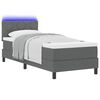 vidaXL Boxspringbett mit Matratze Dunkelgrau 80 x 200 cm Stoff